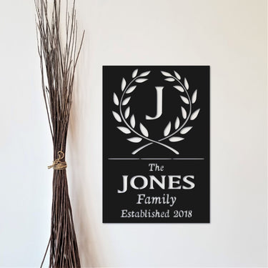 Metal Name Sign with Established Year | Family Name Sign for Wall | Large Custom Established Name Sign | Modern Wedding Gift | Metal Decor